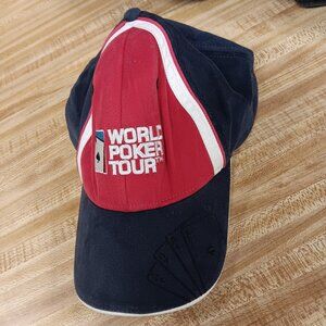 World Poker Tour Mens Baseball Hat Red Blue OS G-III Sports By Carl Banks Nu-Fit